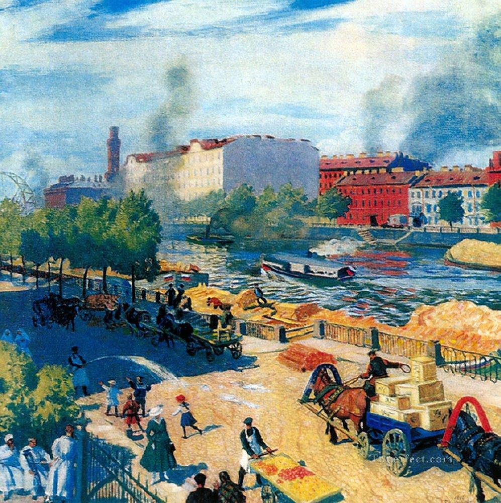 fontanka 1916 Boris Mikhailovich Kustodiev Oil Paintings